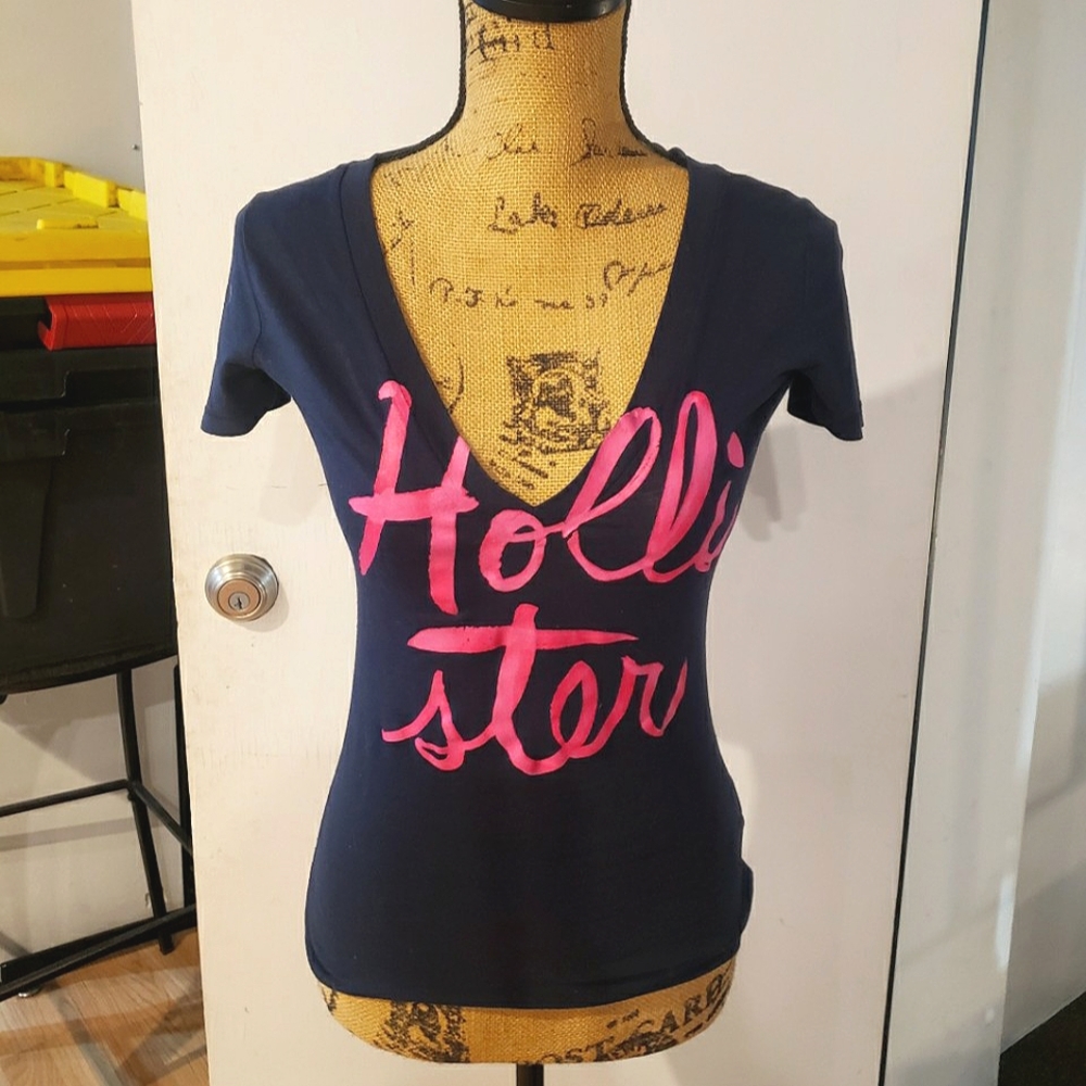 Navy Blue Hollister Top Small